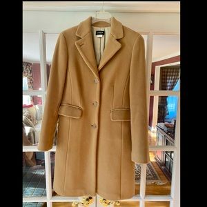 J crew cashmere wool blend camel topcoat -size 2